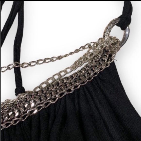 WHBM Black Halter Top with Chain Detail - Picture 5 of 6